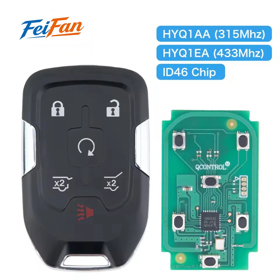 

FeiFan 315/433MHz HYQ1AA /HYQ1EA Smart Remote Key for Chevrolet Tahoe Silverado Suburban GMC Terrain Acadia YUKON XL Sierra