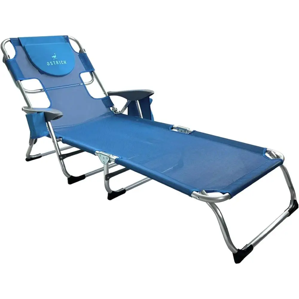 

Mesh Fabric Outdoor Lounger, Blue, Ideal for Beach, Camping, and Poolside Relaxation
