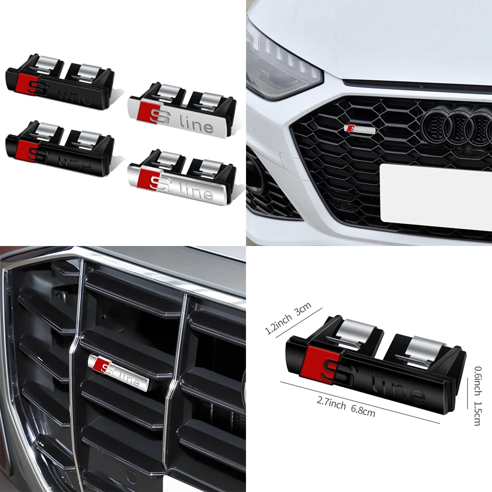 Emblème S Line pour calandre avant de voiture, pour AUDI A3 A4 A5 A6 A7 A8 RS Q2 Q5 Q7 Q3 RS6, accessoires de décoration et de style automobile