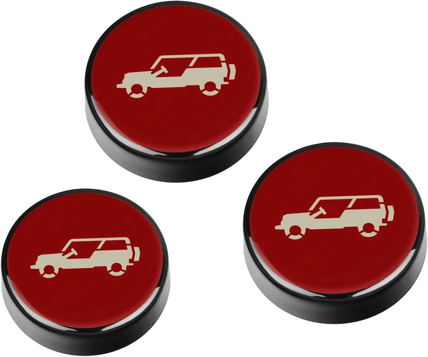 

3PCS (Red) Strong Magnetic Keyhole Covers for Jeep Wrangler JL JLU 2018-2025 & Gladiator JT 2020-2025,Door Lock Covers with Logo