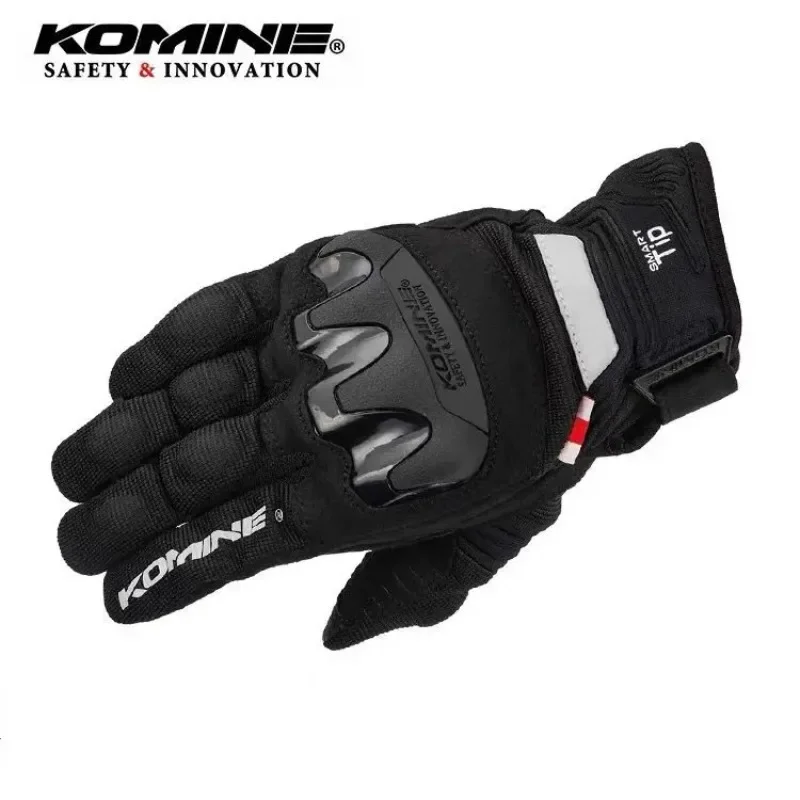 Guanti da ciclismo Komine per moto fuoristrada da corsa, guscio rigido traspirante, anticaduta, touch screen, GK-220