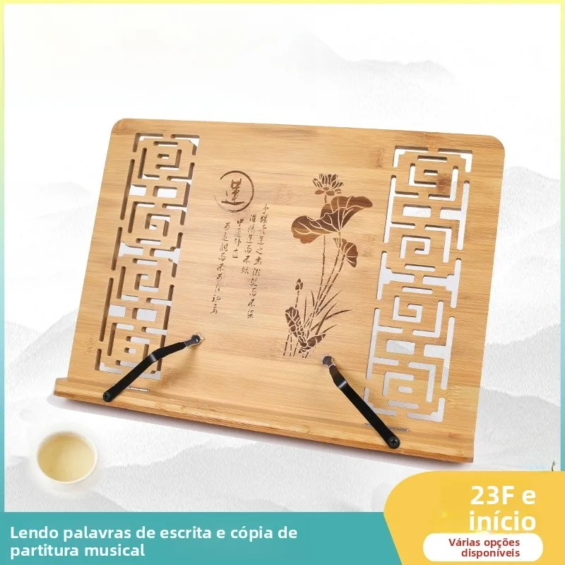 ポータブル竹製ipadタブレットスタンド読書用譜面台古筝古琴楽譜ホルダー朗読スタンドコピー楽器スタンド
