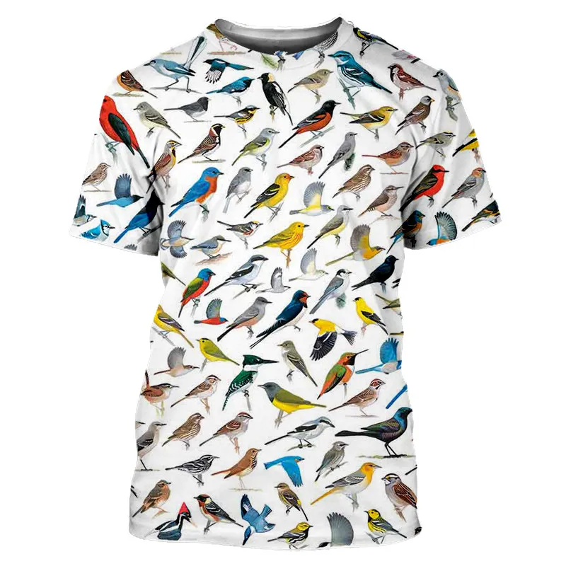 New Bird Totem Summer Men\'s T-Shirt Hip Hop Fun Trend Personality 3d Printed Round Neck Street Fashion Casual Short Sleeve Top