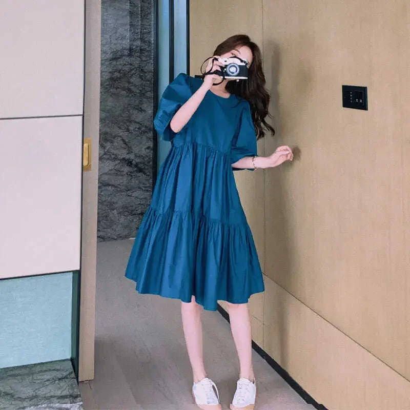 Fairy Women's Dress Blue Clothing White Kawaii Female Dresses 2024 Midi Cute Fashion Sale Korean Style One-piece Hot Vintage Xxl