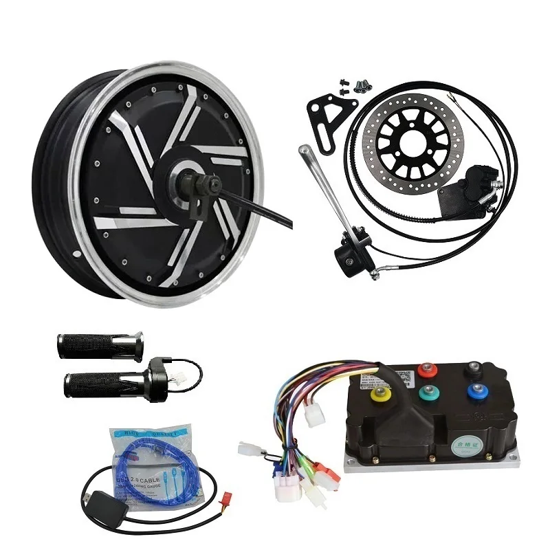 QSMOTOR 13inch 3000W Electric Scooter Vehicle Wheel Motor Conversion Kits Max.speed 100kph