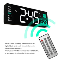 16 Inch Large Clock Digital LED Wall Simple Living Room Bedroom Nordic Style Temperature Time Date Week Bell with Remote Control