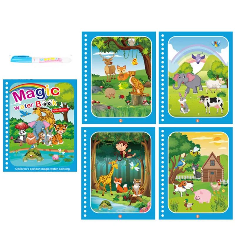 1 książka + 1 długopis kolorowanka do szkicownik do malowania wody do rysowania Puzzle do wczesnej edukacji sensorycznego
