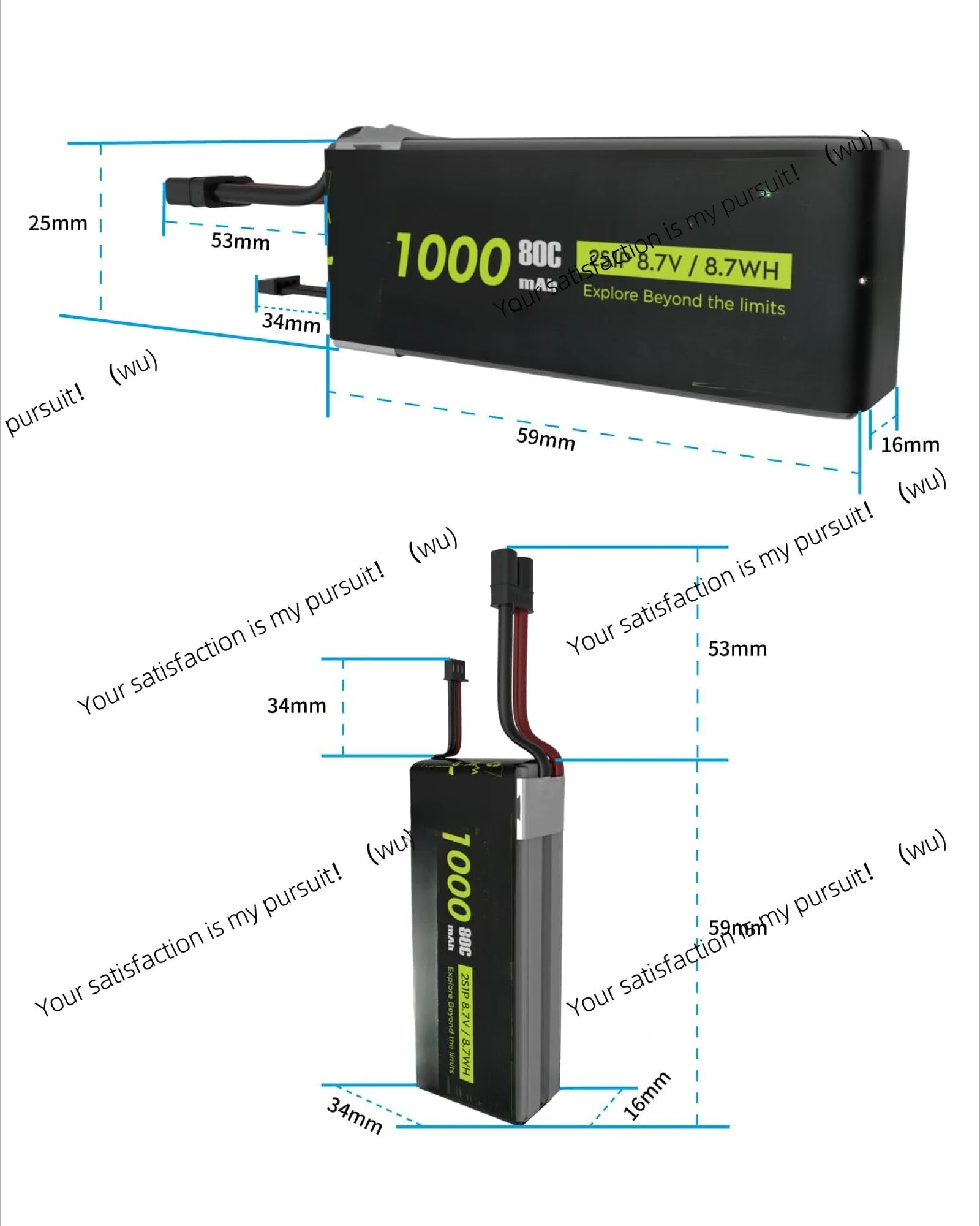 2 Set forFLYWOO Flylens 75/85 Dedicated Explorer 2S 80C 420/750/550/10000 mAh XT30 High-voltage High-performance Lithium Battery
