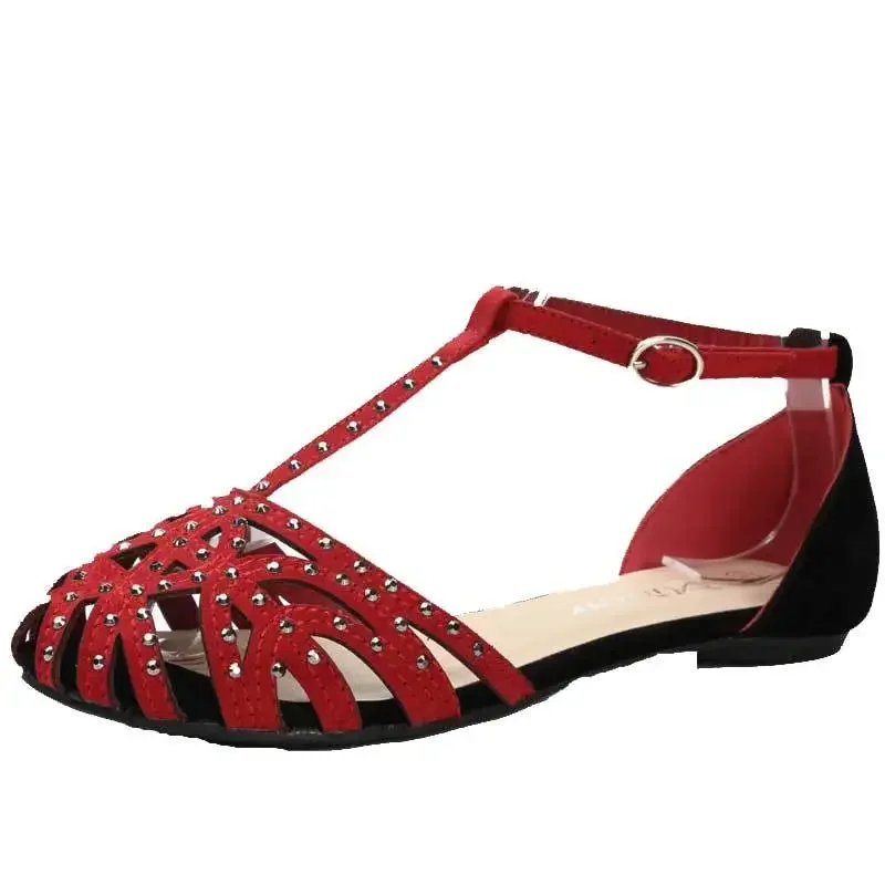 

Женские сандалии 2025 г. Женская обувь, летняя обувь большого размера для девочек, новая закрытая весенняя модная обувь на плоской подошве, удобная разноцветная пряжка S