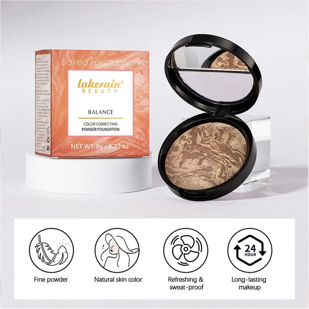 3-In-1 Baking Foundation Highlighter Blush Powder Color Foundation Correcting Oil Matte Face Control Foundation Makeup Bron F4C8