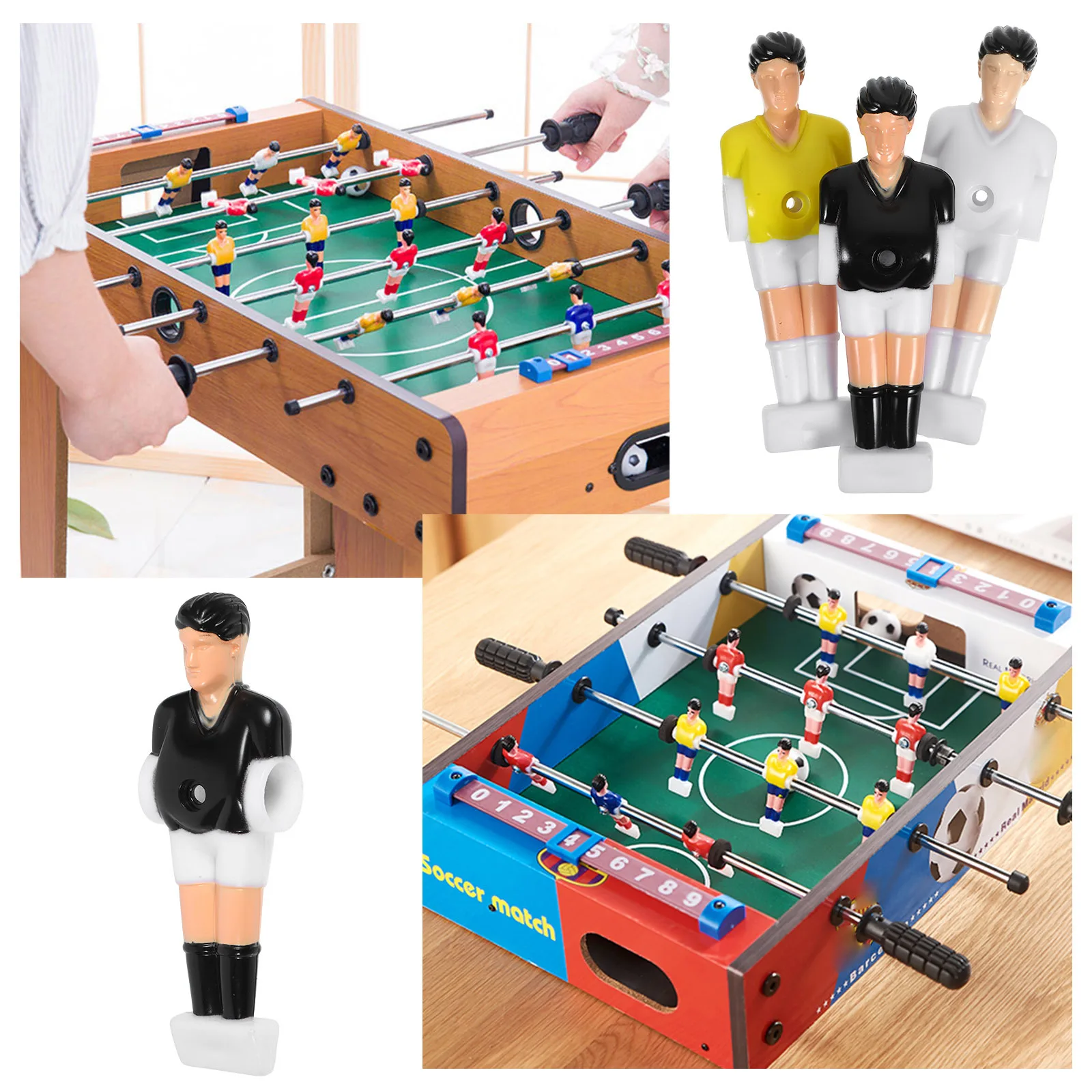 

3pcs Desktop Football Players Table Football Machine Accessories Foosball Figures Plastic Small Soccer Player Parts
