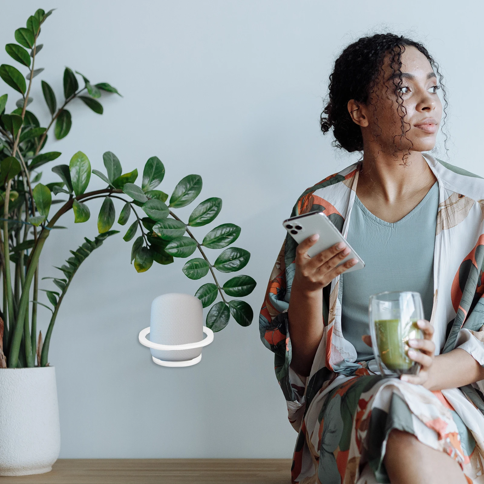 

1 set 1 Set Wall Mounted Speaker Rack Durable Acrylic Space-Saving Audio Bracket Compatible For Apple Mini Wall Speaker Shelf