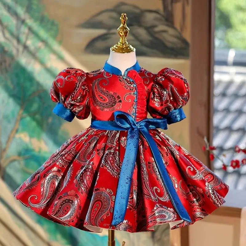 

High-End Children's Evening Gown Host Piano Performance Wedding Birthday Party Flower Girl Dresses A4352 Vestidos