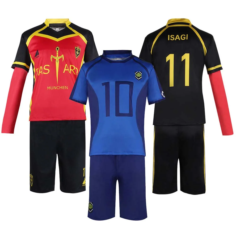 Blue Lock Anime Cosplay Ness Kaiser Isagi Yukimiya Kunigami Football Bastard Munchen Red Uniform