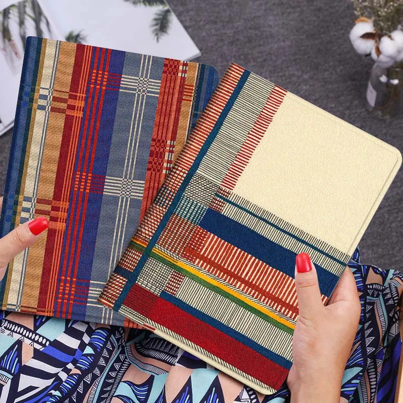 

Colorful Striped Pattern Cloth Tablet Case For Huawei Honor MatePad MediaPad Air 5 6 7 11 V6 V7 V8 V9 X9 X8 T10 T10s C5e T5 Gift