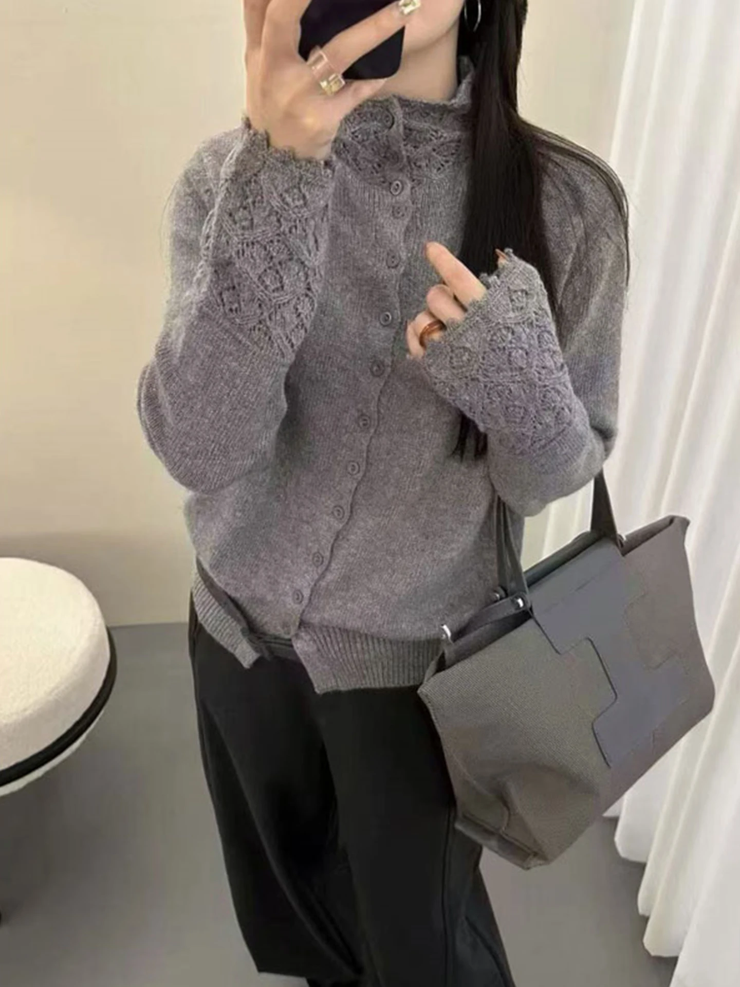 Prendas de punto Camere suaves y cómodas para mujer, cárdigan largo de invierno Sle Faion, Color suave y acogedor, cárdigan abierto versátil