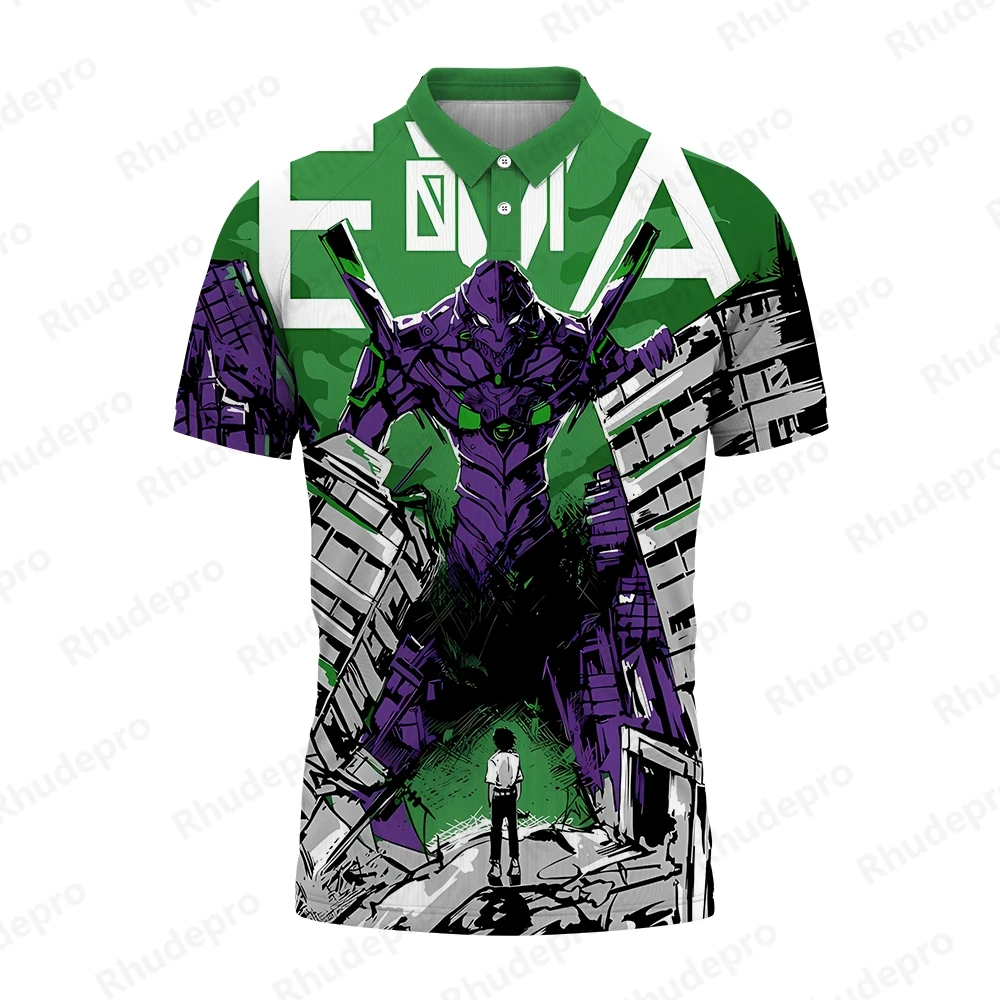 Polo da uomo stampata Neon Genesis Evangelion 2024 5XL Cosplay Anime t-Shirt di alta qualità moda manica corta oversize nuovo