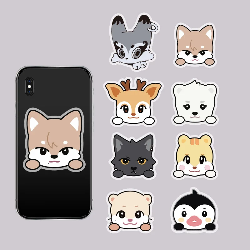 Support de téléphone amusant version Q, dessin animé, mignon, décoration créative amusante, accessoires de coque de téléphone, multi-personnages, entourant exquis