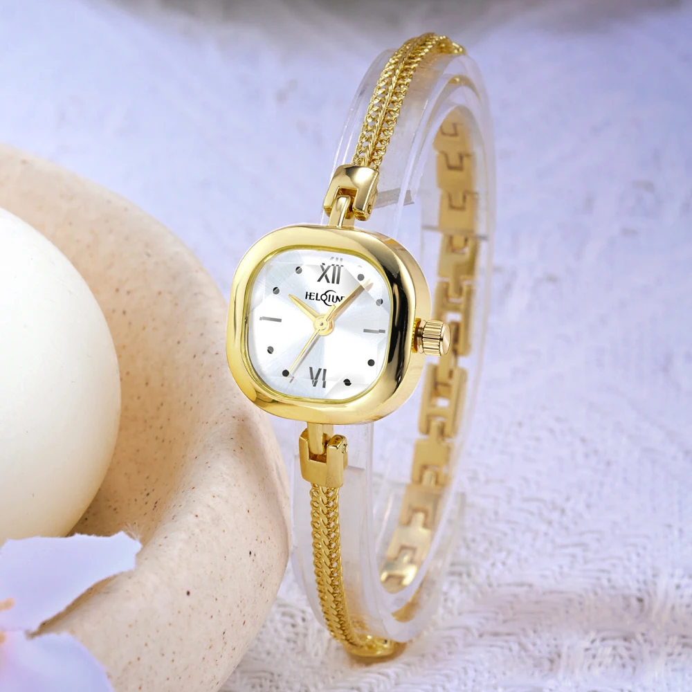Heloiune  Fashion Watch For Women Compact Bracelet Square Mini Women's Quartz Watches Luxury Ladies Wristwatch Clock Waterproof