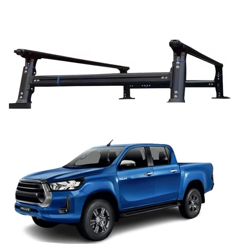 

STLFFor Hilux Revo 2015-2023 Double Cabs Multifunctional Aluminium Alloy Adjustable 4x4 Car Roof Racks Roof Pickup Load Bed Carg