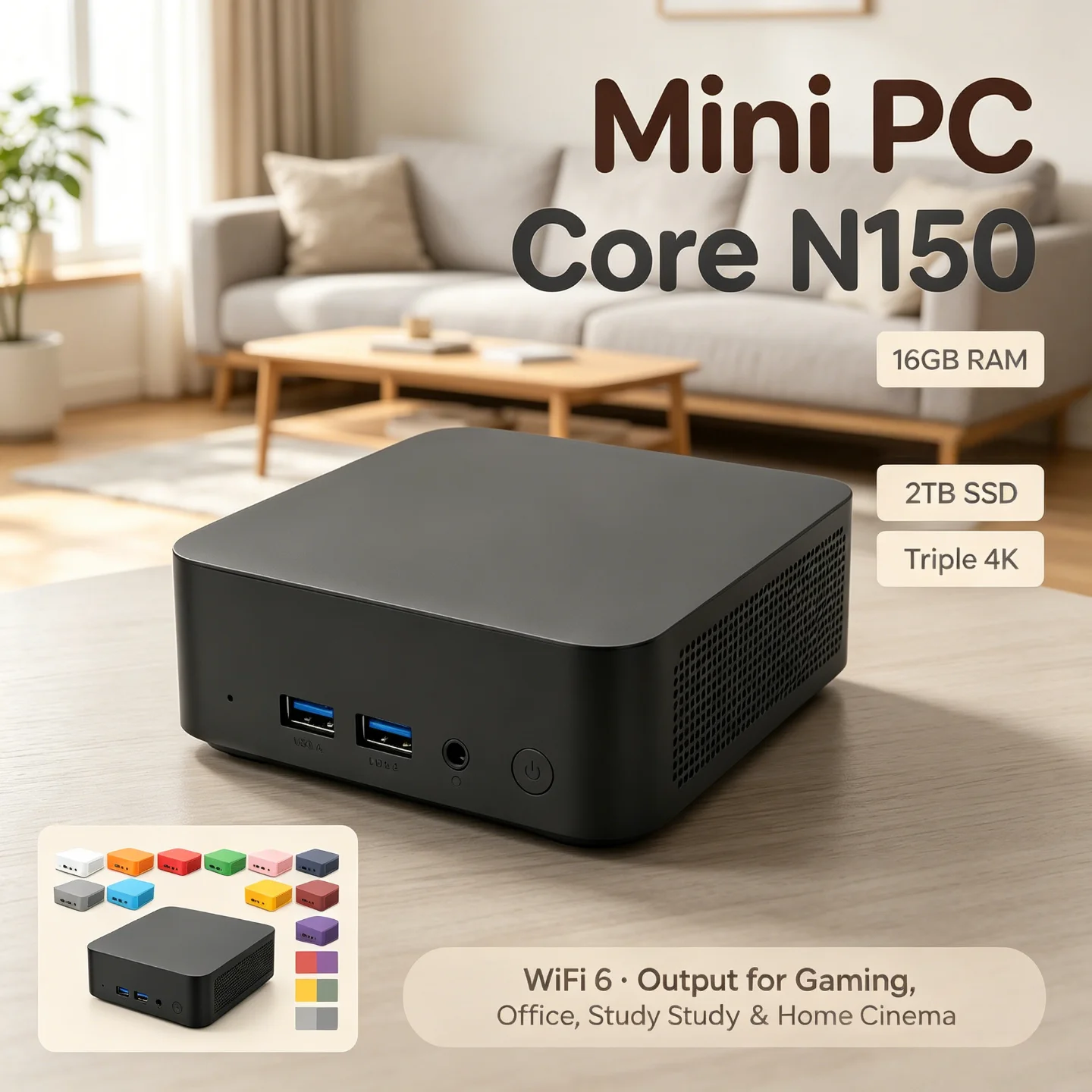 Home Cinema Compact - Triple 4K Output Mini PC Intel