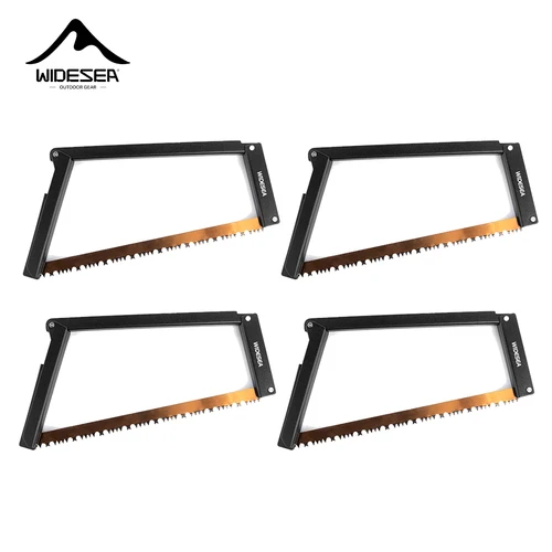 Widesea-Sierra plegable portátil para acampar, hoja de sierra para metales de manganeso de 32cm con almacenamiento, herramientas plegables para registro al aire libre para madera, 4 unidades