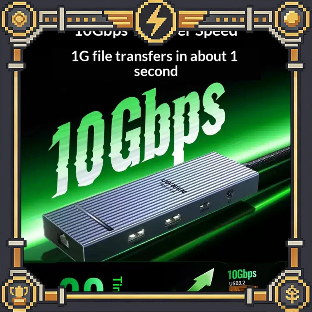UGREEN CM880-55544 Expansion Dock DAC Sound Card E‑Sports Docking Station 384KHz High Sampling Rate Laptop Docking Stations