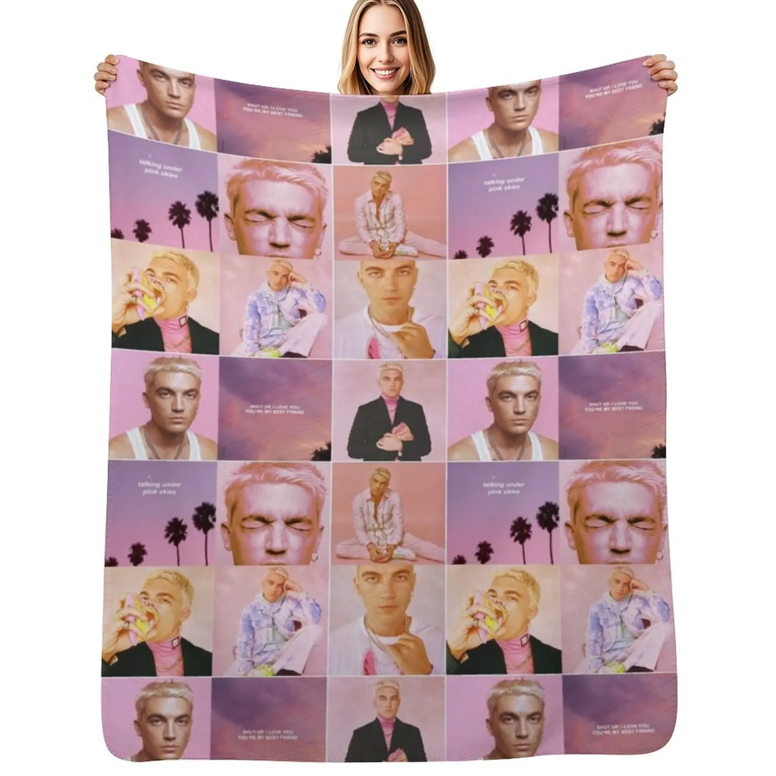 

Плюшевый плед LANY Paul Klein Wonderland Pink для дивана и кресла, мягкий и уютный