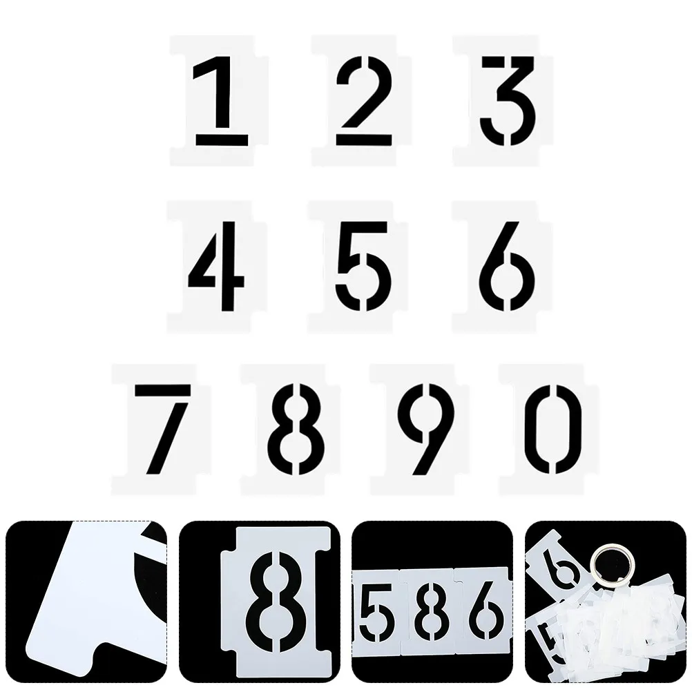 

Набор трафаретов для рисования с полыми цифрами, белые, прочные, многоразовые шаблоны для стен, дерева, ткани, холста, для DIY-рисования и творчества