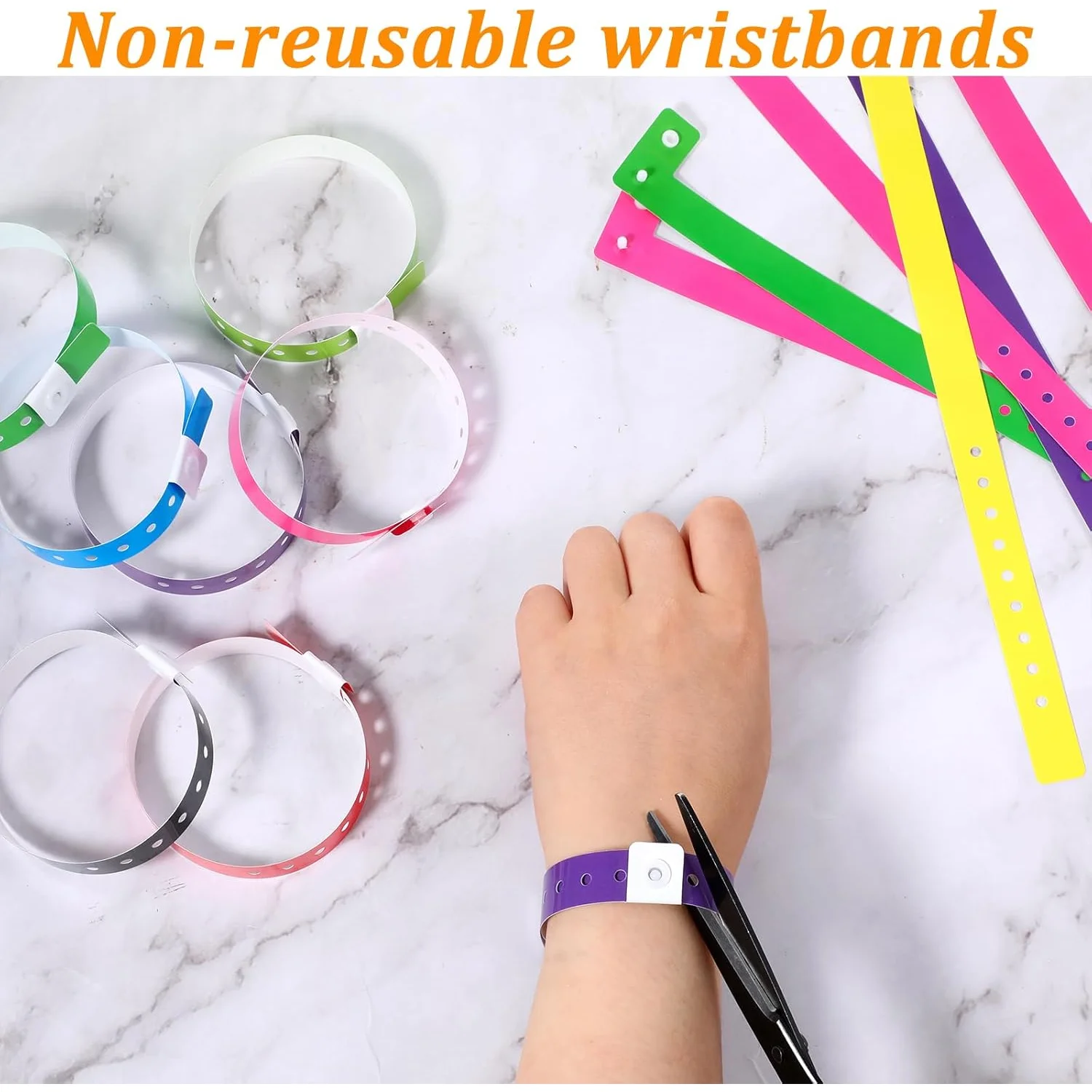 100-1000pcs Custom Vinyl Wristband Plastic Wristbands for Events  Colored Bracelet  for Events  Support, Wedding, Awareness