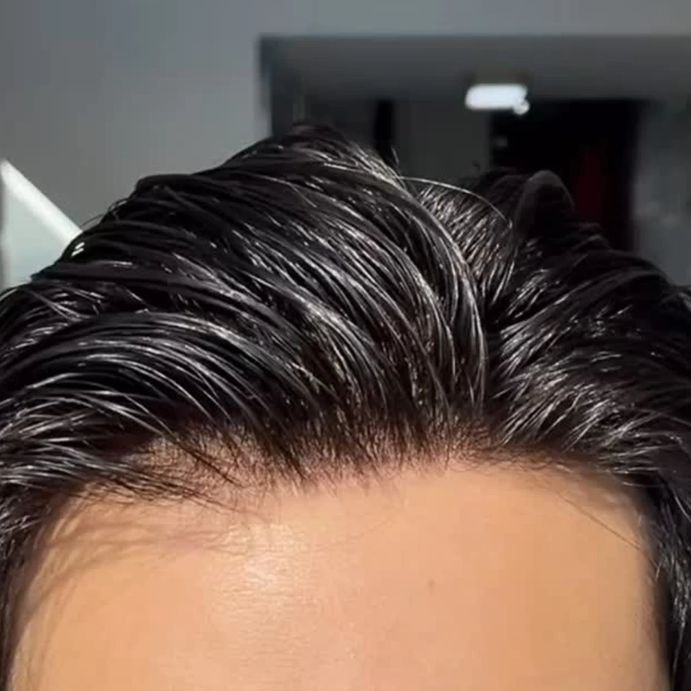 

Мужской парик-система замещения волос Long Last 0.1mm Injection PU Toupee для мужчин, 100% натуральные человеческие волосы, серый, коричневый, натуральный черный