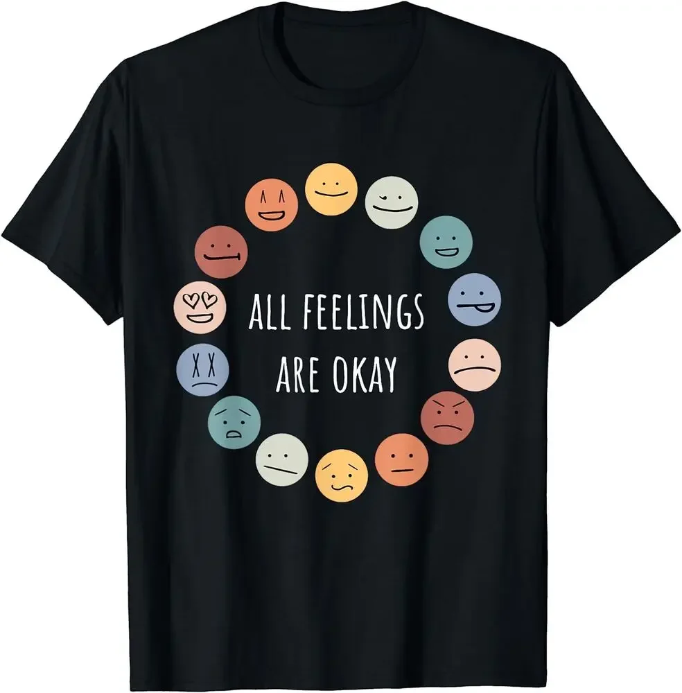 All Feelings Are Okay Mental Health Awareness T-Shirt High Quality 100%Cotton Short Sleeve