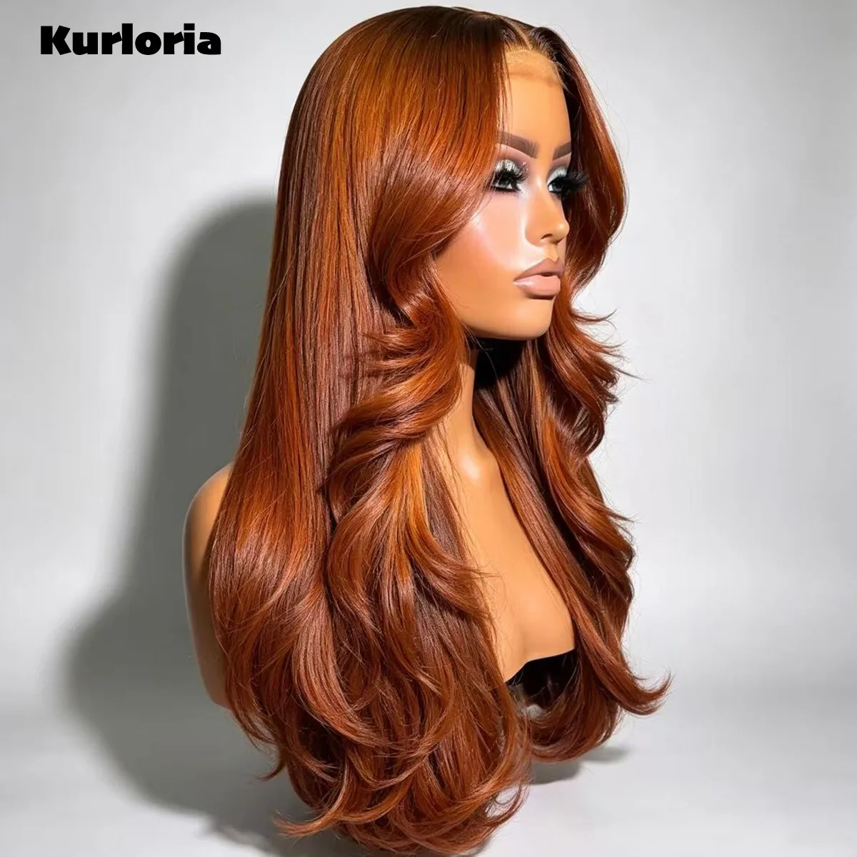 Ombre Orange Body Wave Wear‑and‑go Glueless Wig 13x6 13x4 HD Transparent Lace Front Wig 100% Human Hair Soft Bouncy Colored Wig
