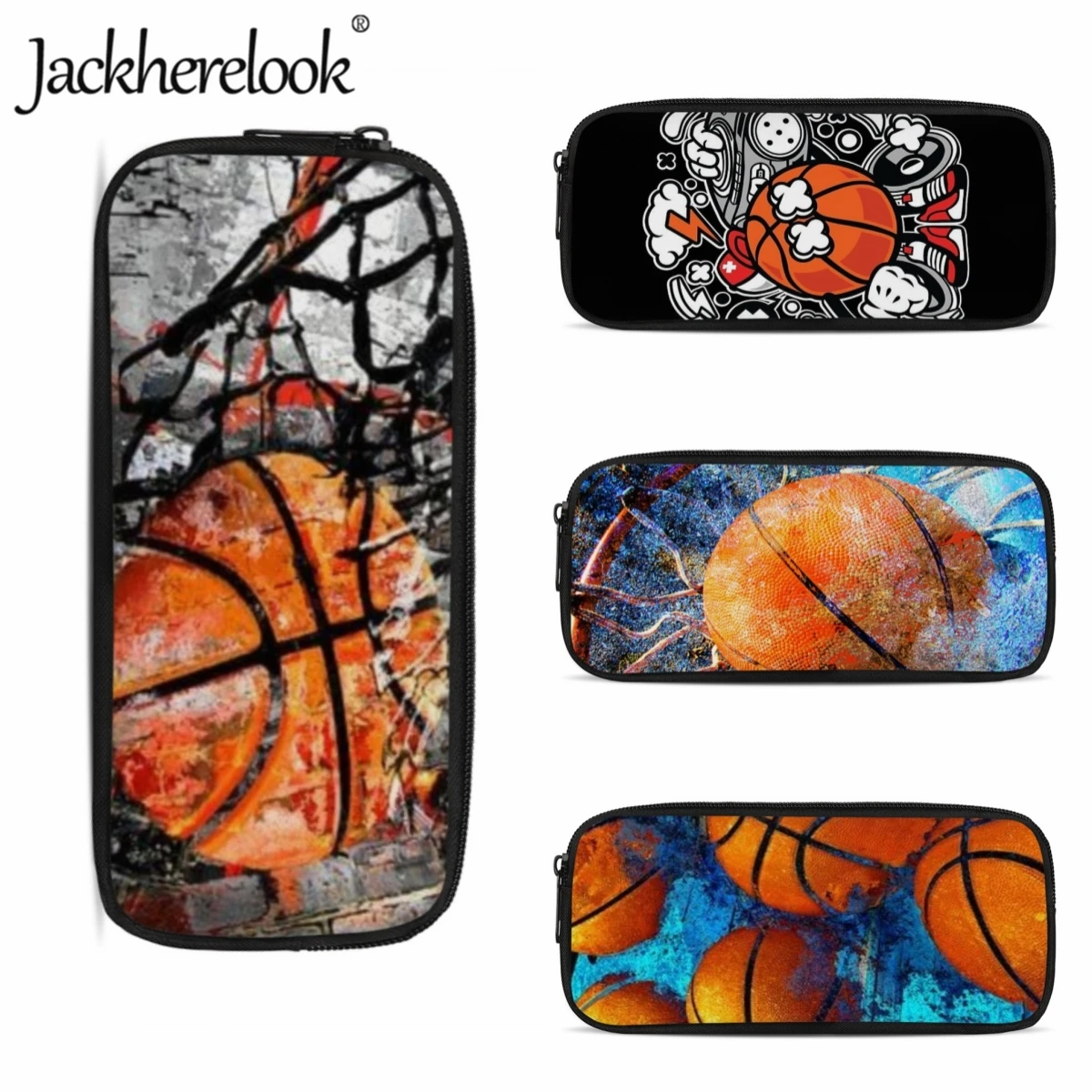 

Jackherelook Basketball Pattern Artistic Pencil Cases for School Children Pencil Box Casual Makeup Bags Students School Supplies