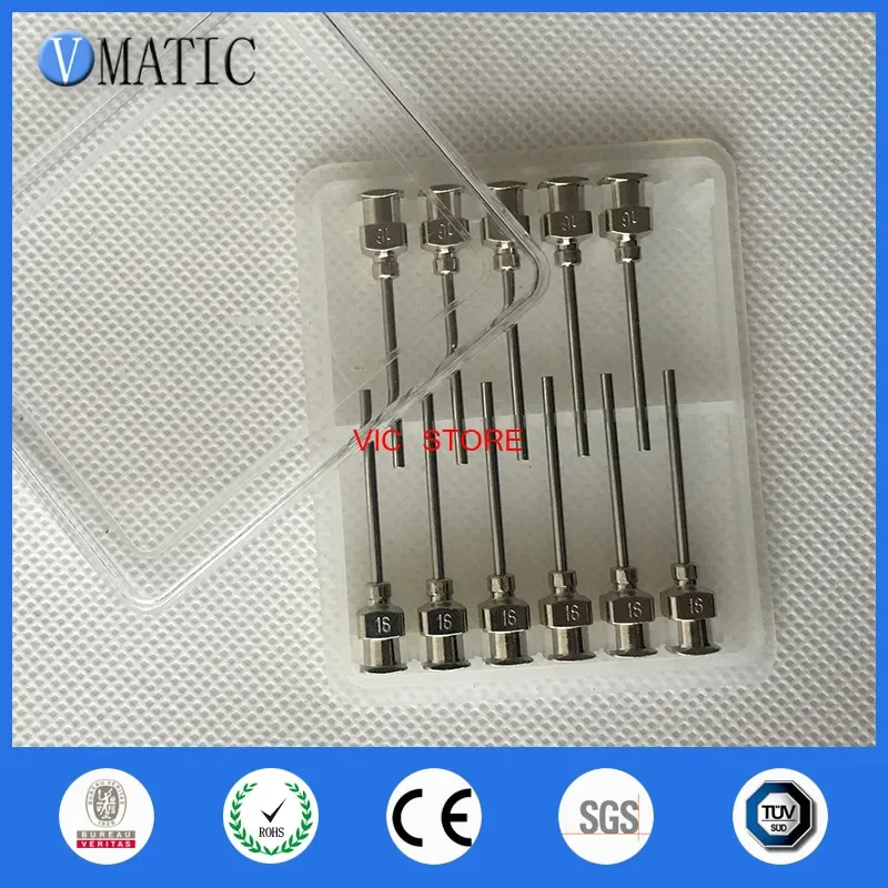 Free Shipping 12Pcs 1 Inch Tip Length 16G Blunt Stainless Steel Glue Dispensing Needles Syringe Needle Tips
