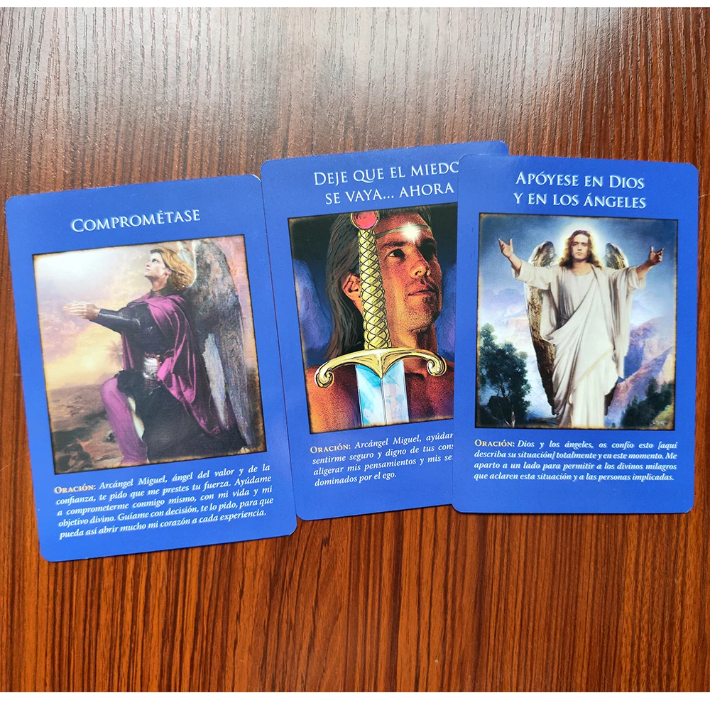 Archangel Michael Oracle Cards - Spanish Deck (12 x 8.7 cm) for Protection and Guidance, High-Quality Print