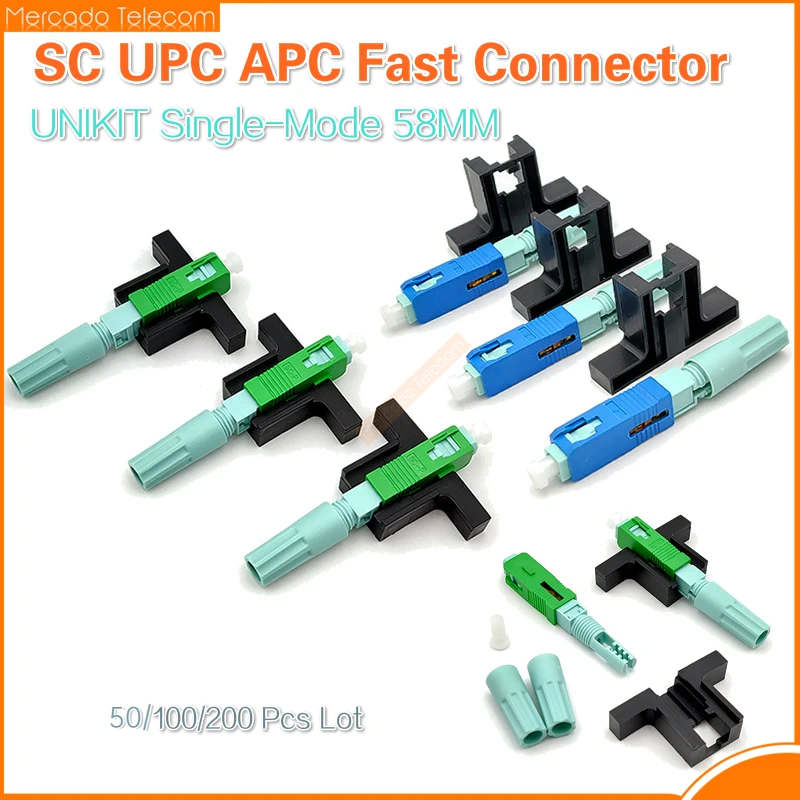 New SC APC UPC 58mm SM Single Mode Optical Connector FTTH Tool Cold Connector Tool SC UPC Fiber Quick Connector