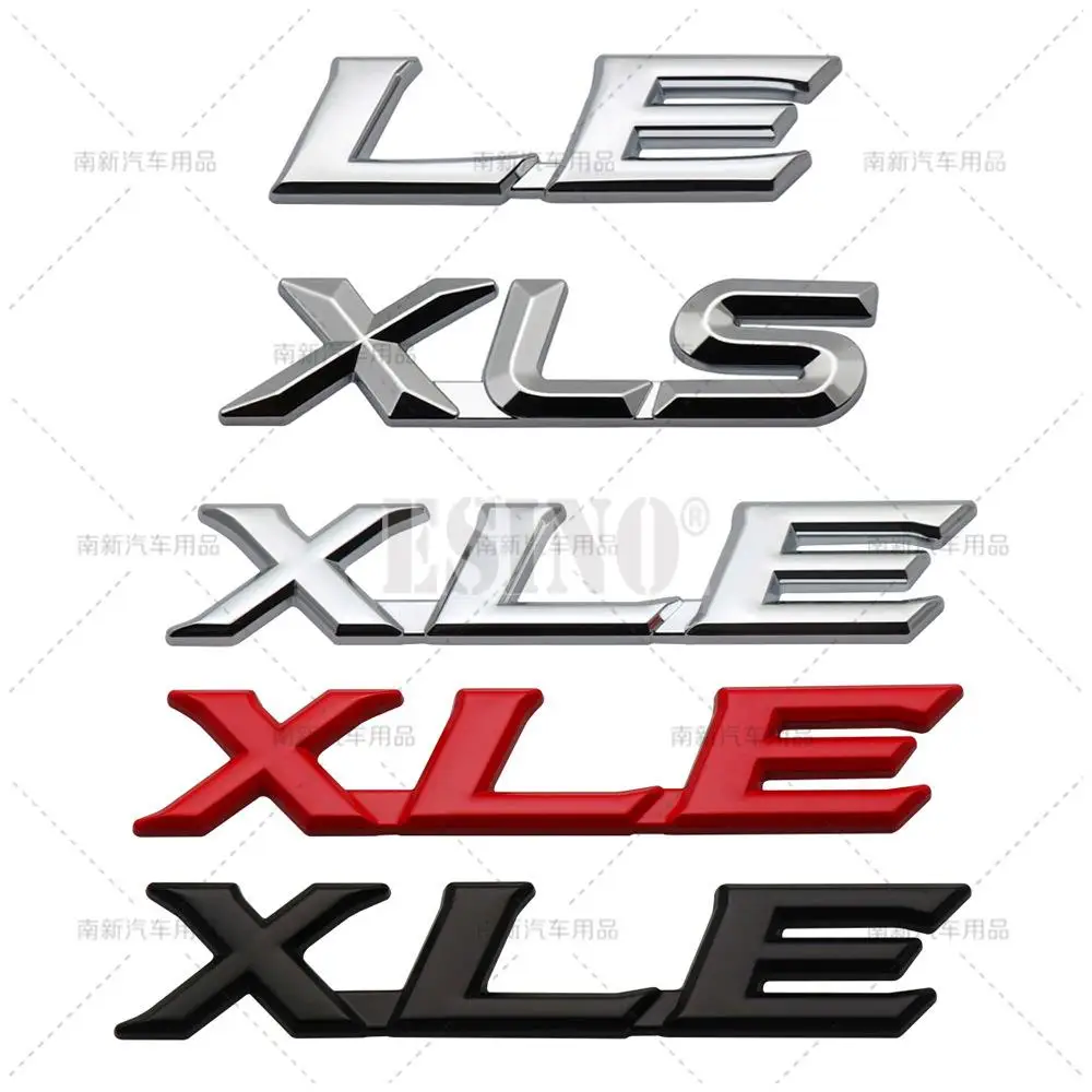 Car Styling 3D LE XLS XLE Car Metal Alloy RearTrunk Fender Adhesive Badge Body Tailgate Displaceme Emblem For Toyota Sienna