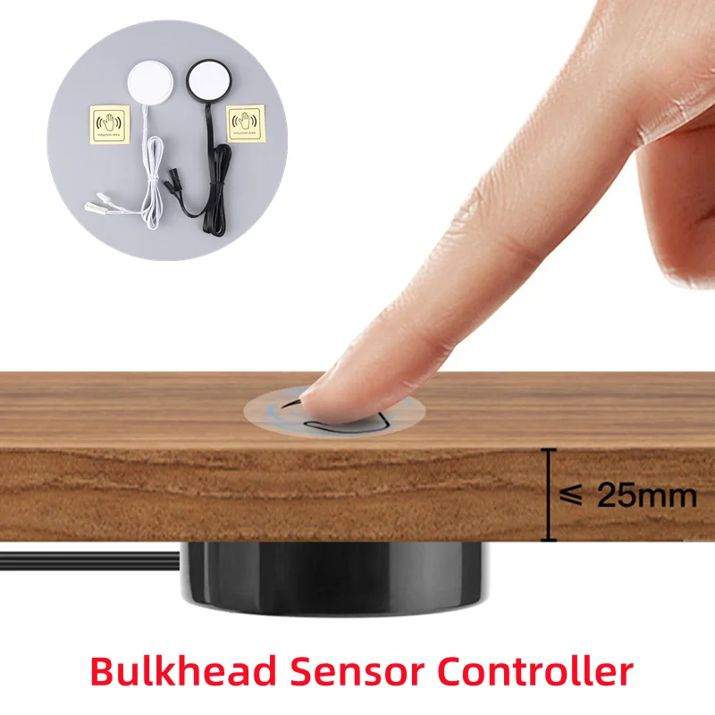 Wireless Touch Sensor Switch Penetrable 25mm Wood Panel 12V-24V LED Light Switch Control Hand Sweep Control Touch Dimmer