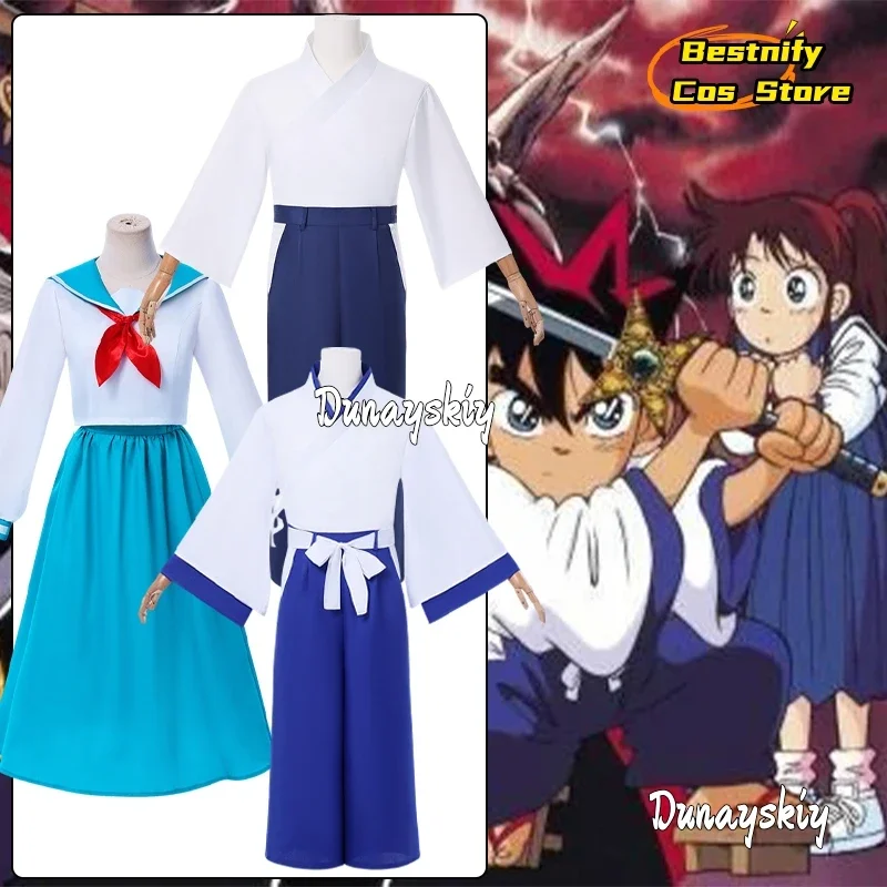 

КосплейАниме Kenyuu Densetsu Yaiba Костюмы для косплея Японский самурай и школьный костюм моряка Комплект ролевых игр Одяг Опора S