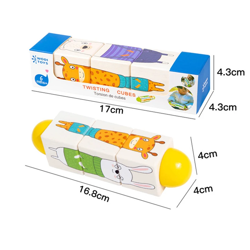 طفل استيعاب بنة الكرتون الحيوان الألغاز تدوير كتل اللعب اللبنات الخشبية الألغاز التنوير المعرفي