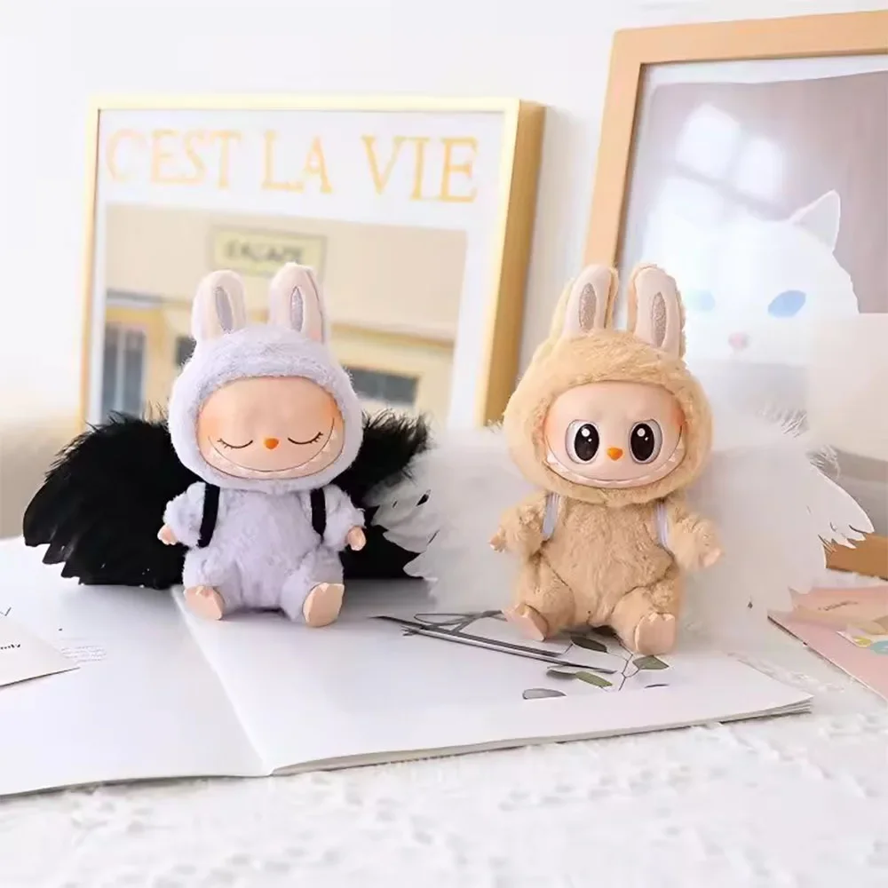 For Labubu Doll Clothes V1 V2 V3 Plush Idol Doll Angel Wings Series Decoration DIY Toy Sitting Party Fans Gift with Angel Wings