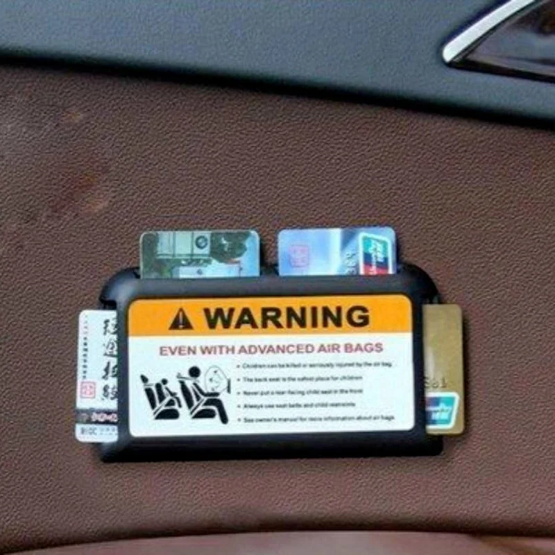 Car Sun Visor Organizer Temporary Parking Card Holder Dash Board Paste Mount Auto Interior Storage Card Clip Stowing Tidying