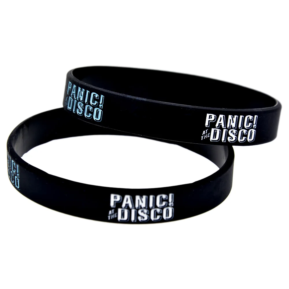 1 PC Panic At The Disco Silicone Bracelet 1/2 Inch Wide Bangle For Music Concert