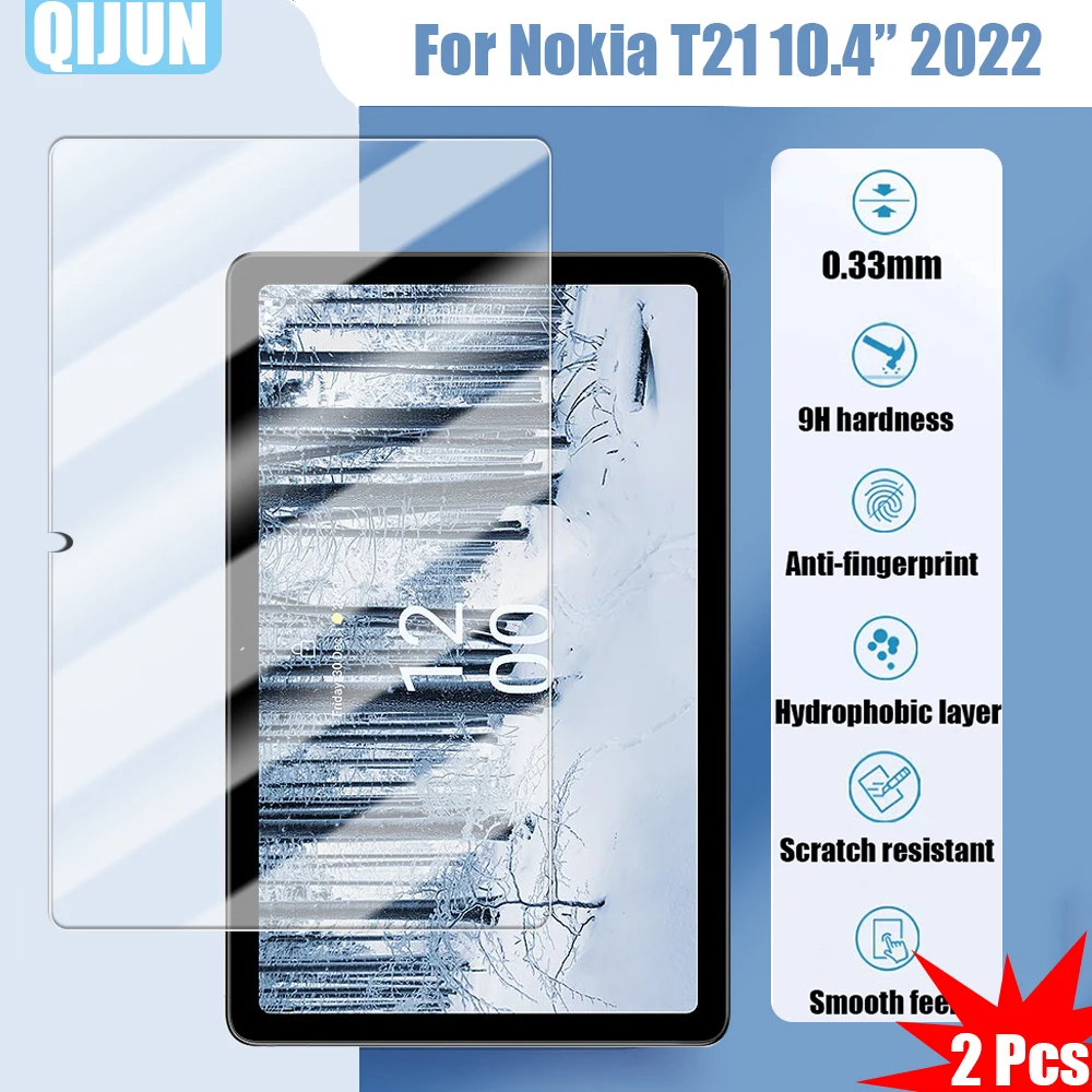 

Tablet glass for NOKIA T21 10.4" 2022 Tempered film Explosion proof and scratch resistant waterpr Anti fingerprint 2 Pcs TA-1495