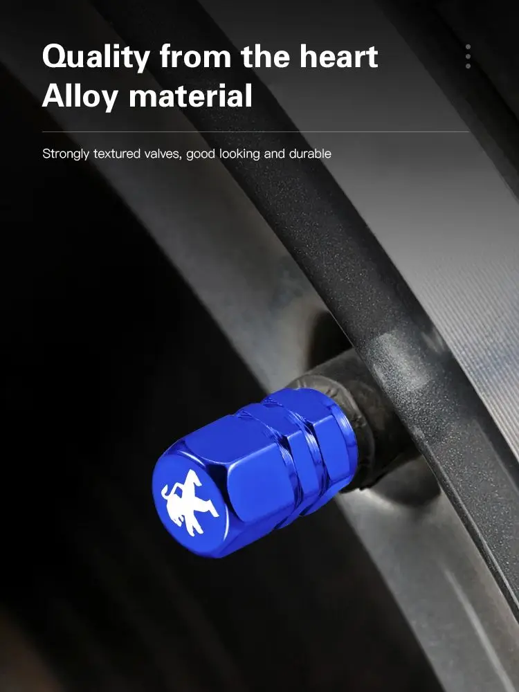 Couvercle de Valve de pneu de voiture en alliage d'aluminium, bouchons de Valve de pneu de roue de voiture pour Peugeot 408 4008 308 3008 Rifter 5008 508 2008 208 301 RCZ 106