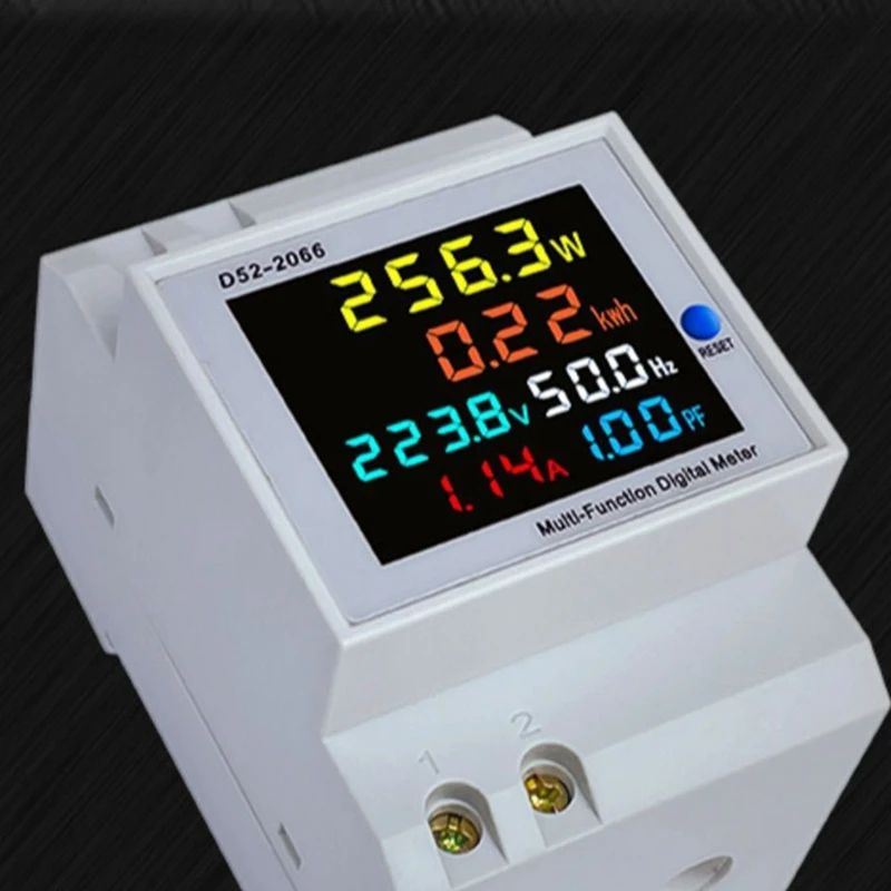 6 IN1 Display Smart Meter AC40-300V Built-In CT Monitor Voltage Current Power KWH Electric Frequency Meter D52-2066