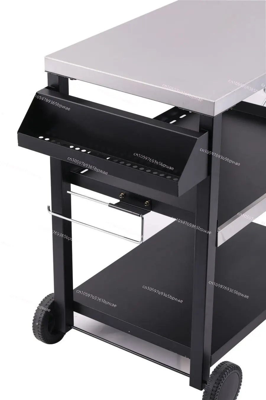 3-Floor Shelf Hotel Restaurant Restaurant Kitchen Trolley Multifunctional Movable Barbecue Truck with Wheels