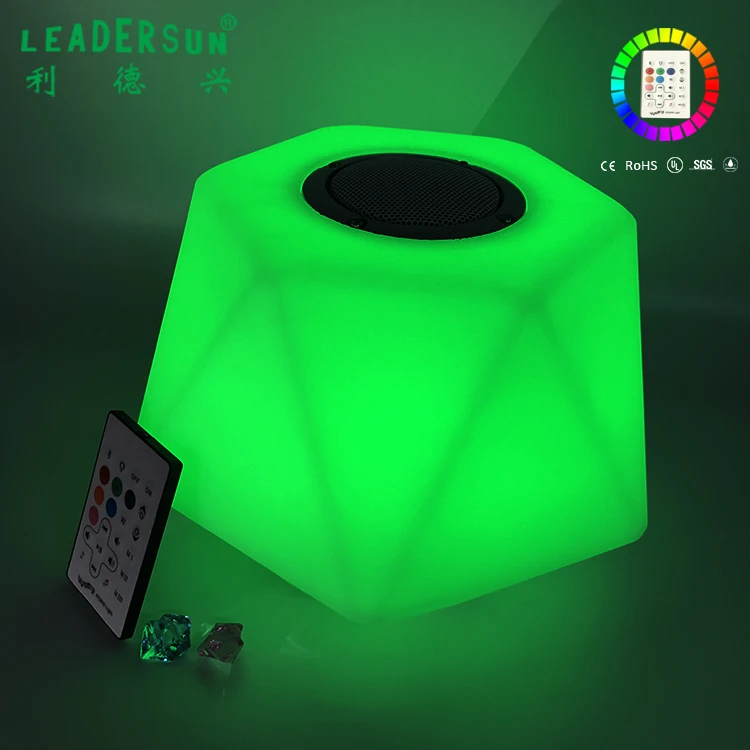 Lampe de Table LED RGBW Portable et Rechargeable avec Télécommande, Haut-Parleur Bluetooth Intelligent, Lumière Tactile, Veilleuse Colorée