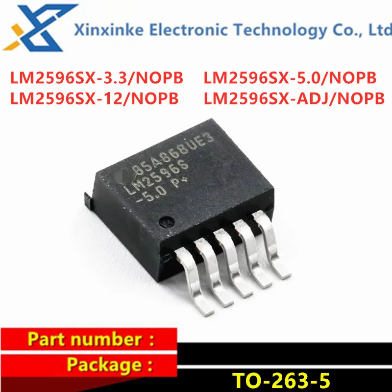 

5PCS LM2596SX-3.3 LM2596S-5.0V/3.3V/12V/ADJ TO-263 Voltage Regulator Chip LM2596 LM2596SX-5.0/NOPB